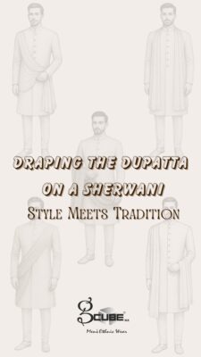 Draping the Dupatta on a Sherwani Style Meets Tradition